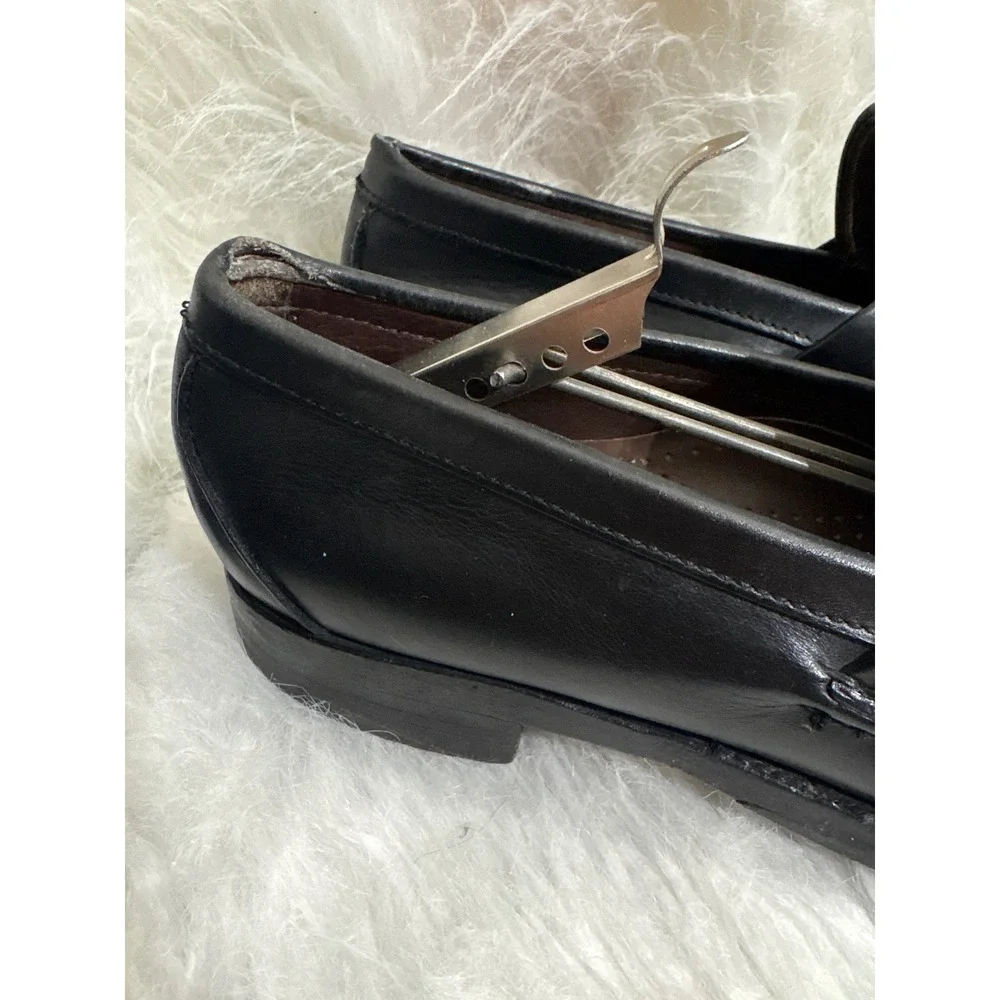 Johnston Murphy Penny Loafer Mens 10 A 246350 Black Leather Classic Dress Shoes
